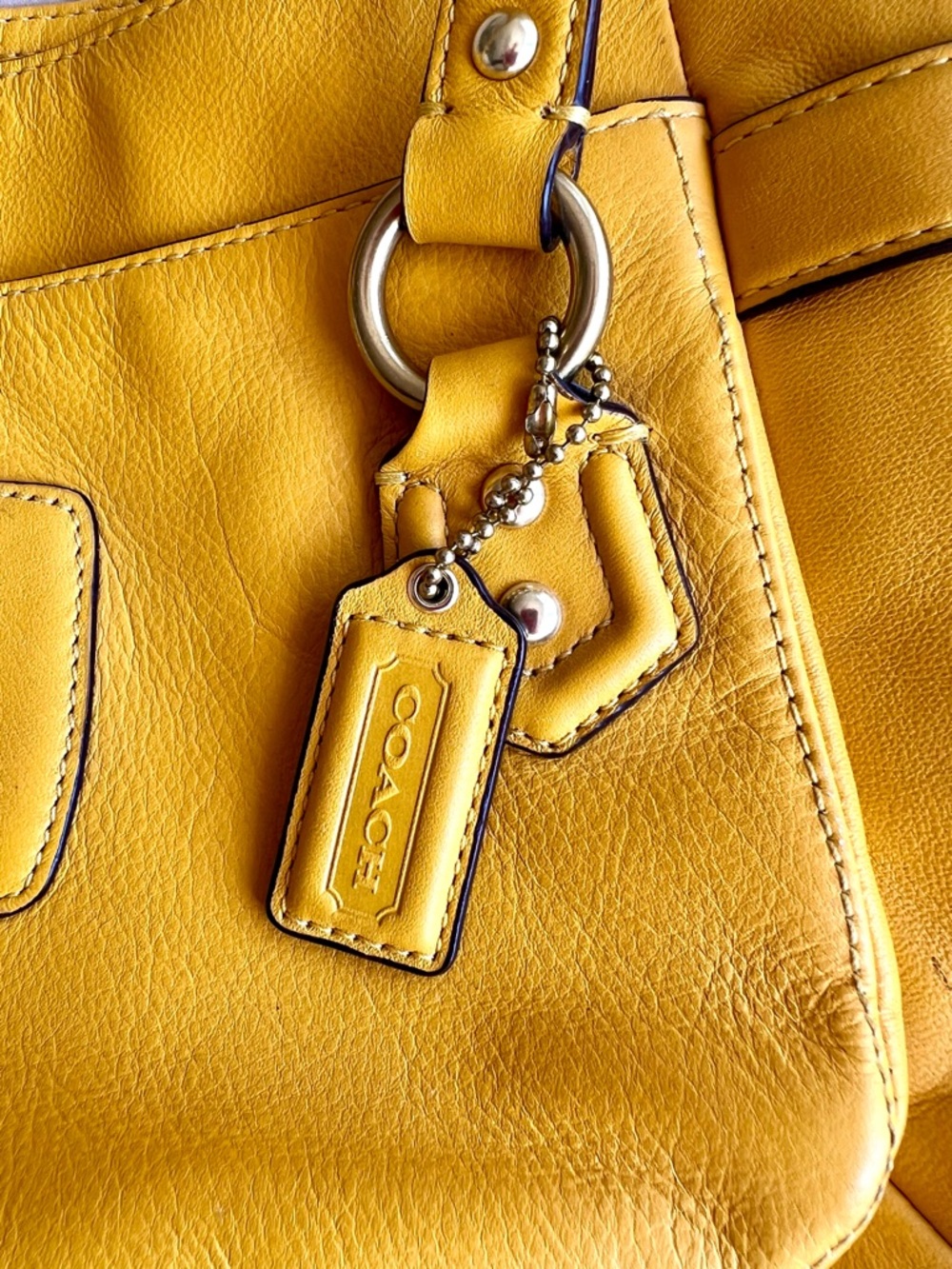 Coach Yellow Leather Crossbody Flap Bag - Picture 3 of 6